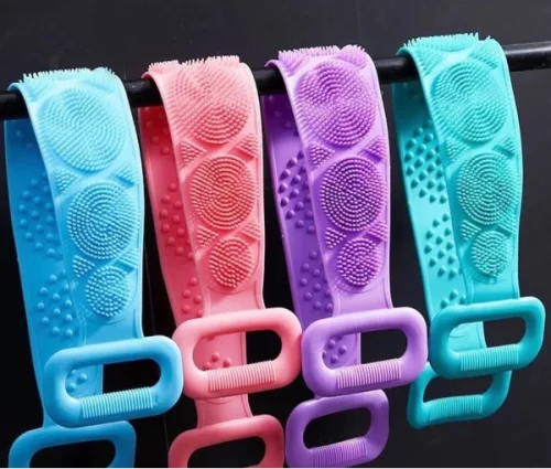 Silicone Back Scrubber Bath Belt, Bath Scrubber for Exfoliation and Deep Cleaning