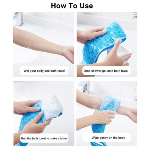 Silicone Back Scrubber Bath Belt, Bath Scrubber for Exfoliation and Deep Cleaning – image 3