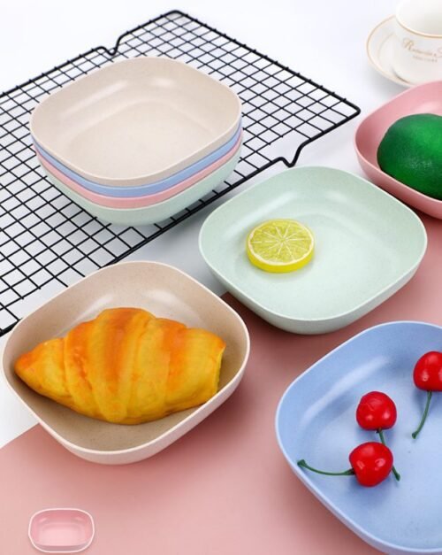 10pcs Durable Plates Set with Convenient Holder – Multiple Random Colors for Versatile Use – image 3