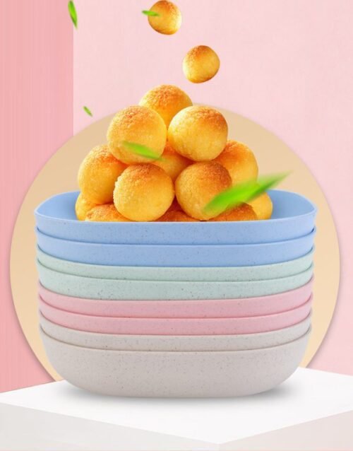 10pcs Durable Plates Set with Convenient Holder – Multiple Random Colors for Versatile Use – image 5