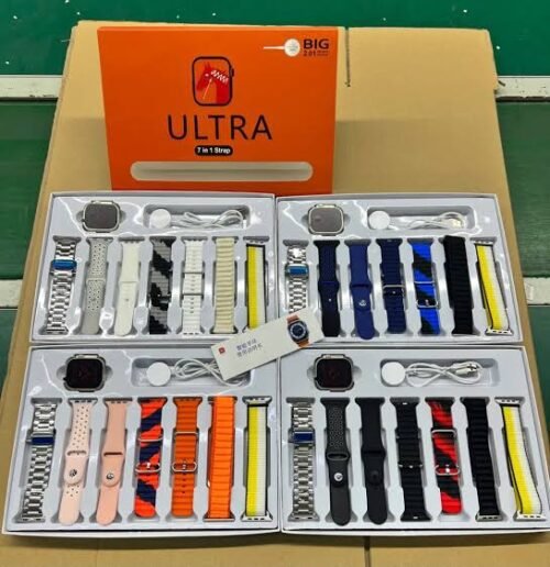 7 In 1 Ultra Smart Watch Series 8 with Wireless Charging, 7 Interchangeable Straps, Waterproof Design (Random Color) – image 4