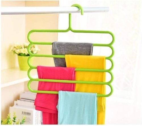 Plastic Five Layer Multi-purpose Clothes Hanger – image 2
