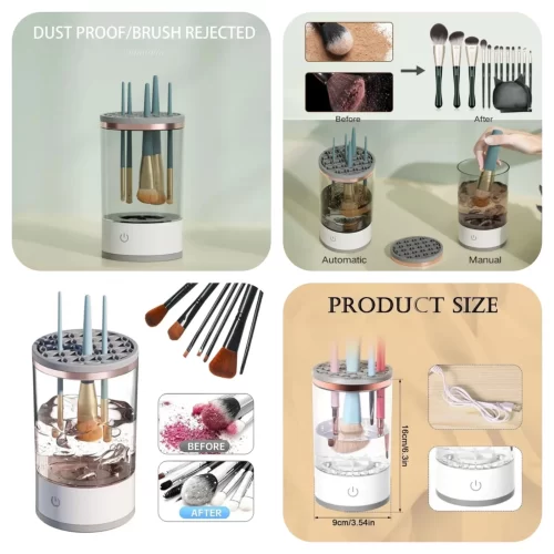 Electric Makeup Brush Cleaner and Dryer Set – Quick and Efficient Makeup Tool Cleaner