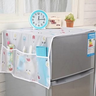 Anti-dust Waterproof Oil-proof Refrigerator Fridge Cover with Side Pockets - Universal Fit, Random Design, Multi-functional Appliance Protector – image 2