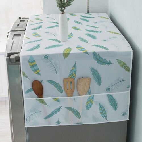 Anti-dust Waterproof Oil-proof Refrigerator Fridge Cover with Side Pockets - Universal Fit, Random Design, Multi-functional Appliance Protector – image 4