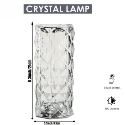 Diamond Rose Crystal Lamp – 16 Color Changing with Remote & Touch Control, USB Rechargeable – image 2