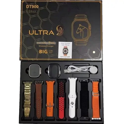 DT900 Ultra Smart Watch with 7 Interchangeable Straps | Fitness & Bluetooth Calling
