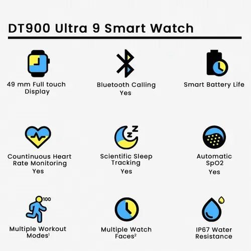 DT900 Ultra Smart Watch with 7 Interchangeable Straps | Fitness & Bluetooth Calling – image 5