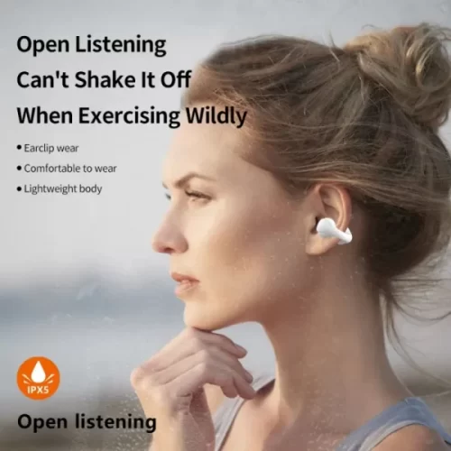 Ear Cuff Wireless Earbuds with Earhooks | Mini Bone Earcuffs Headphones | Waterproof Cycling Earpiece | Noise Reduction Sports Earphones (Random Color) – image 5