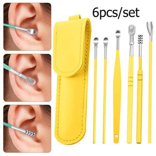 Ear Wax Cleaning Kit | 6 Pcs Ear Pick Tools, Wax Removal Kit, Ear Cleaning Tool Set, Spring Earwax Cleaner Tool, Ear Wax Remover (Random Color)