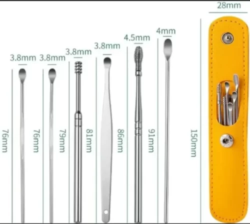 Ear Wax Cleaning Kit | 6 Pcs Ear Pick Tools, Wax Removal Kit, Ear Cleaning Tool Set, Spring Earwax Cleaner Tool, Ear Wax Remover (Random Color) – image 2