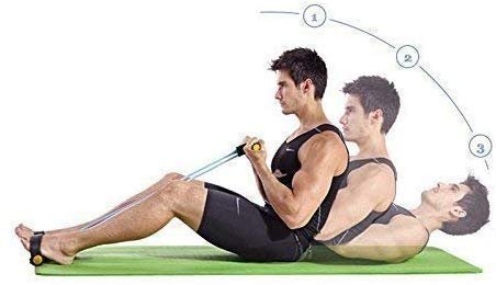 Foot Pedal Resistance Band Elastic Sit-up Pull Rope Yoga Fitness Gym – Elastic Pull Ropes Tummy Trimmer (Random Colors) – image 4