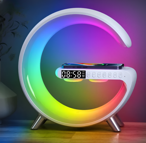 G63 – G Lamp Multi-functional Led Clock Display Speaker | Wireless Charging Bluetooth Speaker Atmosphere Night Lamp With Alarm Clock – image 9