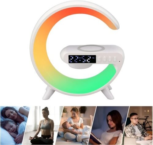 G63 – G Lamp Multi-functional Led Clock Display Speaker | Wireless Charging Bluetooth Speaker Atmosphere Night Lamp With Alarm Clock – image 7