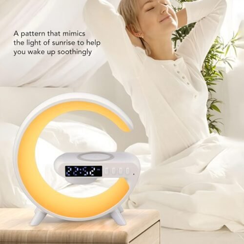 G63 – G Lamp Multi-functional Led Clock Display Speaker | Wireless Charging Bluetooth Speaker Atmosphere Night Lamp With Alarm Clock – image 3