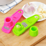 Garlic Press Grater Slicer Plastic Grinding Tool for Kitchen Accessories (Random Color)