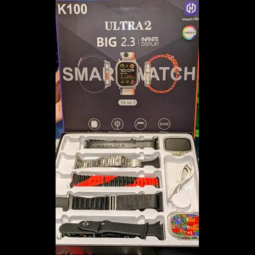 K100 Ultra Smart Watch 10-in-1 with Fitness Tracker, Heart Rate Monitor, and 5ATM Water Resistance