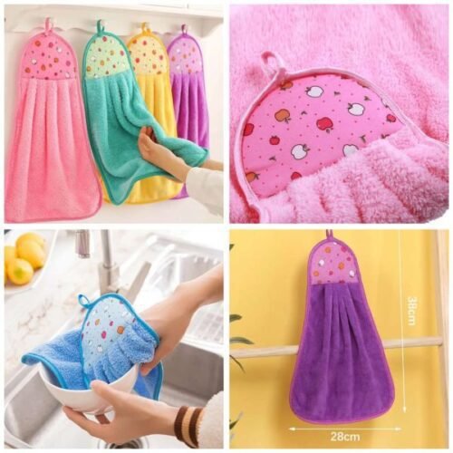 Kitchen Cleaning Towel - Soft Hand Towel, Strong Absorbent Kitchen Hanging Towel (Available in Random Colours)