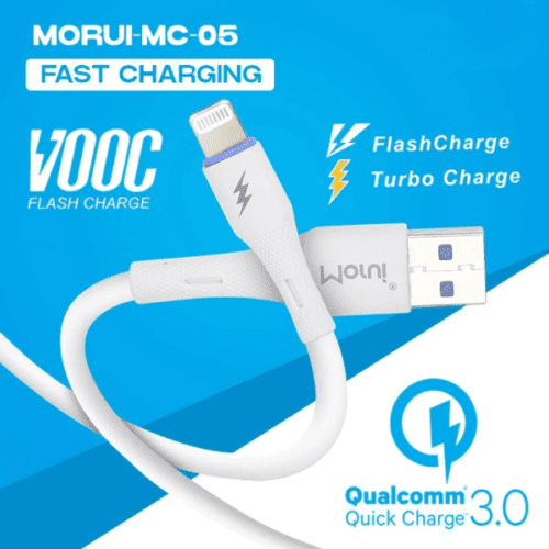 Morui Mc-01 Long 1m USB to iPhone Data Cable | 3A Output | Qualcomm 3.0 Ultra Fast Charging – image 3