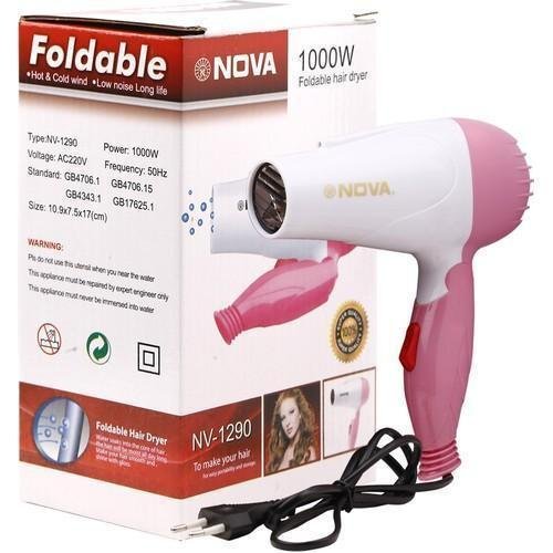 Nova Foldable Hair Dryer (Random Color) | Compact, Lightweight, and Travel-Friendly