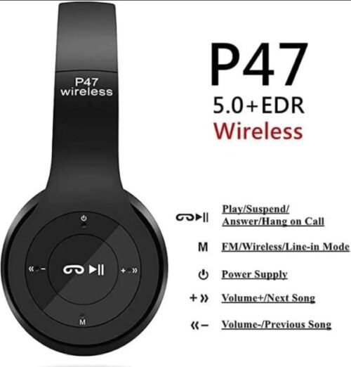 P47 Wireless Headphones: Invincible Ultra Small Bluetooth Headset for Gaming (Random Color) – image 2