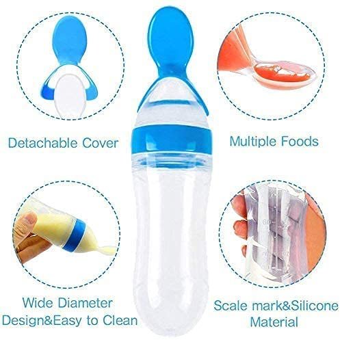 Silicone Baby Spoon Feeder Bottle Feeding (Random Color) – image 3