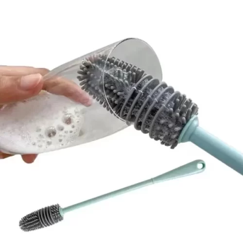 Silicone Bottle Cleaning Brush with Long Handle for Milk Feeders, Cup Brush (Random Color) – image 4