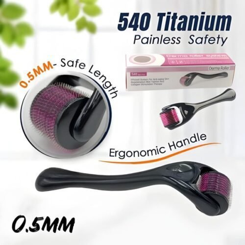 Skin Therapy Derma Roller with 540 Micro Needle Roller for Men and Women | 0.5mm Titanium Micro Needles | Promotes Skin Rejuvenation and Collagen Boosting