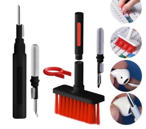Soft Brush 5 In 1 Multi-function Cleaning Tools Kit for Keyboards & Earphones – High-Density Brush Set (Random Color) – image 2