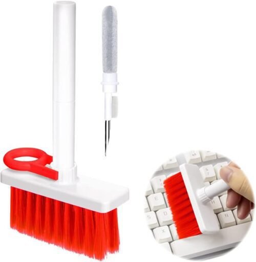 Soft Brush 5 In 1 Multi-function Cleaning Tools Kit for Keyboards & Earphones – High-Density Brush Set (Random Color) – image 5
