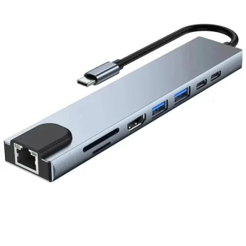 Speed X 8 In 1 Type-C Hub – High-Speed USB-C Adapter with 4K HDMI, USB 3.0 Ports, SD/TF Card Reader, and More – image 5