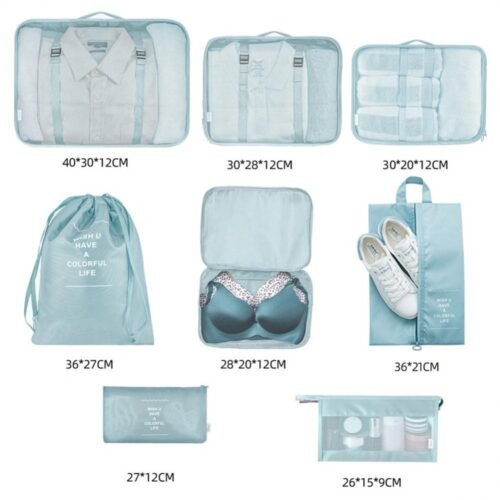 8-piece Set Luggage Divider Bag Travel Storage Clothes Underwear Shoes Organizer Packing Cube Bag – image 9