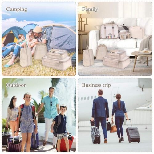 8-piece Set Luggage Divider Bag Travel Storage Clothes Underwear Shoes Organizer Packing Cube Bag – image 2