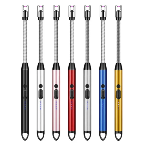 Rechargeable electric gas lighters with long neck in many colours