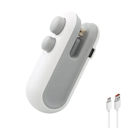 Mini bag sealer and cutter with USB cable