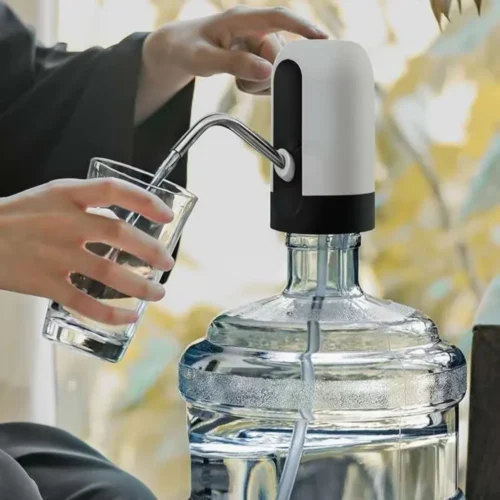 Filling a glass with the water dispenser pump