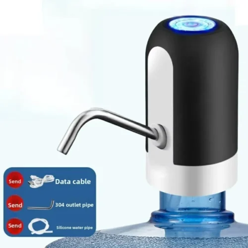 Water dispenser pump with USB cable, steel pipe and silicone hose