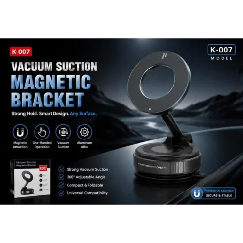 K-007 vacuum suction magnetic phone holder – strong hold, 360 degree adjustable