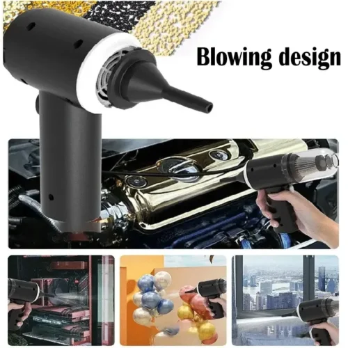 Mini car vacuum cleaner used as an air blower in the engine bay