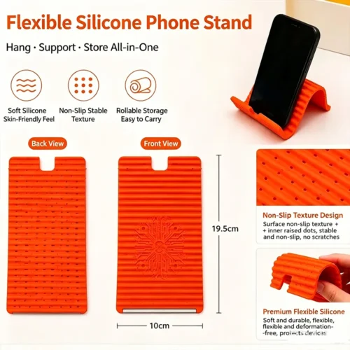 Flexible silicone stand size about 19.5 by 10 cm with anti-slip texture