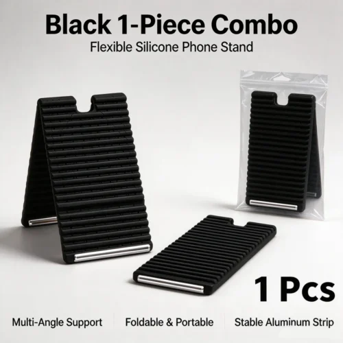 Black flexible silicone folding stand