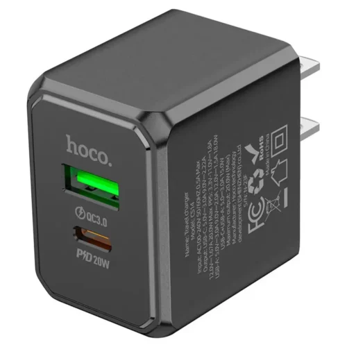 hoco CS14 Ocean dual port charger with Type-C and USB-A ports