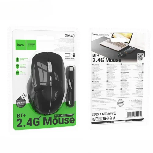 hoco GM40 2.4G and Bluetooth wireless mouse colour-block design