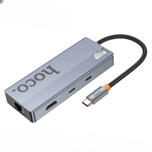 hoco HB52 USB-C hub ports: HDMI, RJ45, SD, TF, PD and USB