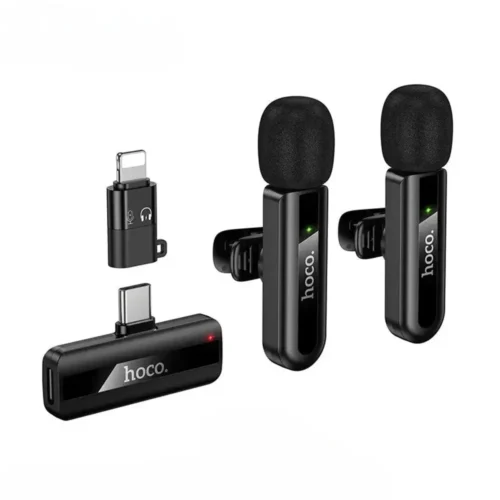 hoco L20A dual wireless lavalier microphone set with receiver