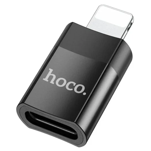 hoco UA17 Lightning Male to USB-C Female OTG Adapter – USB 2.0, For iPhone & iPad, Black