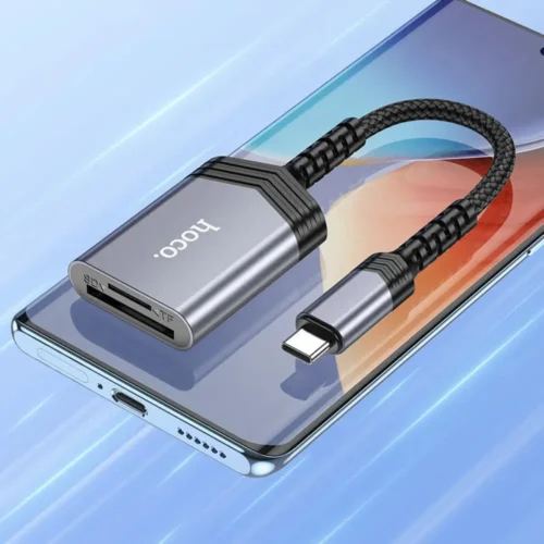 hoco UA25 Type-C card reader aluminium body and braided cable