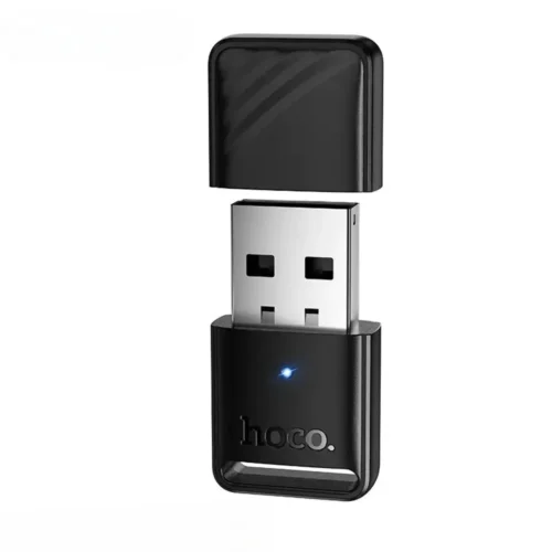hoco UA42 Bluetooth dongle connecting headphones, mouse and keyboard to PC
