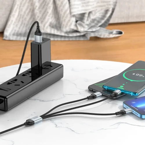 hoco X102 braided 3-in-1 charging cable product view