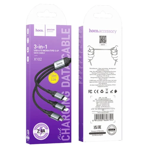 hoco X102 Fresh charging and data cable overview